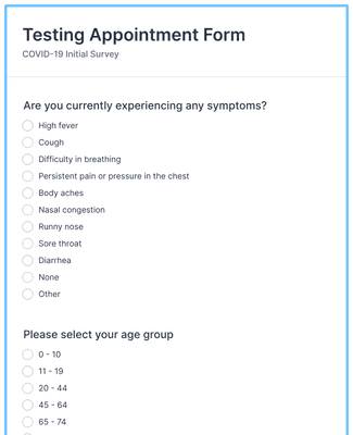 Testing Appointment Form Template | Jotform