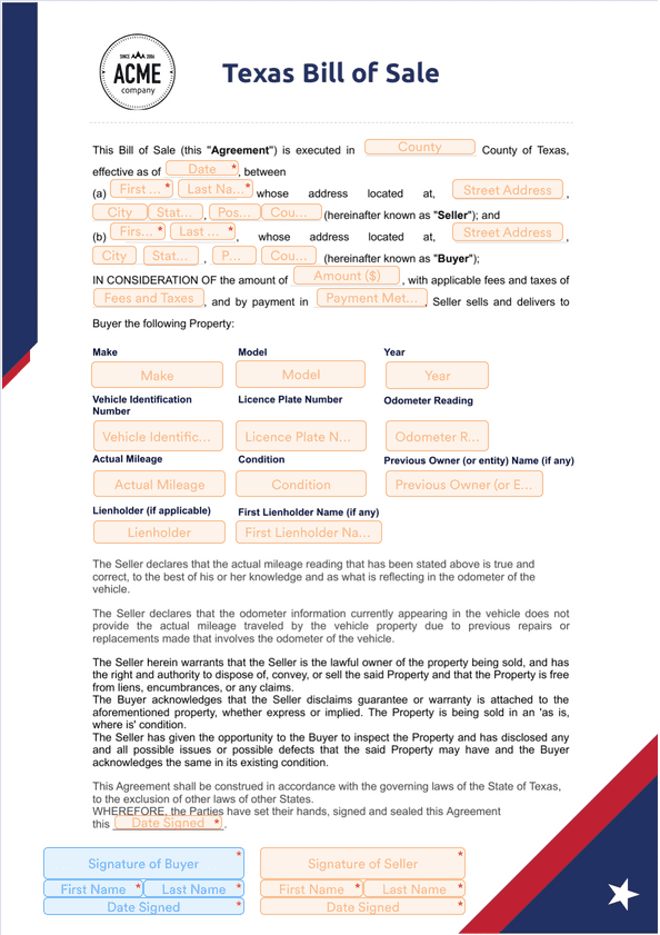 Gun Bill of Sale Sign Templates Jotform