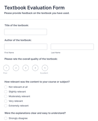 textbook review form