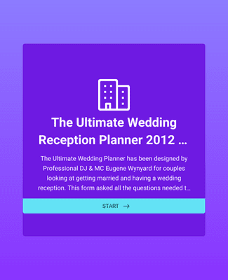 Form Templates: Wedding Reception Planner Form