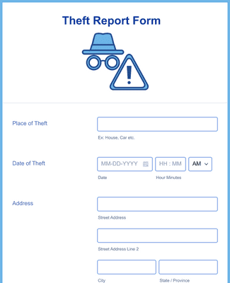 Theft Report Form Template | Jotform