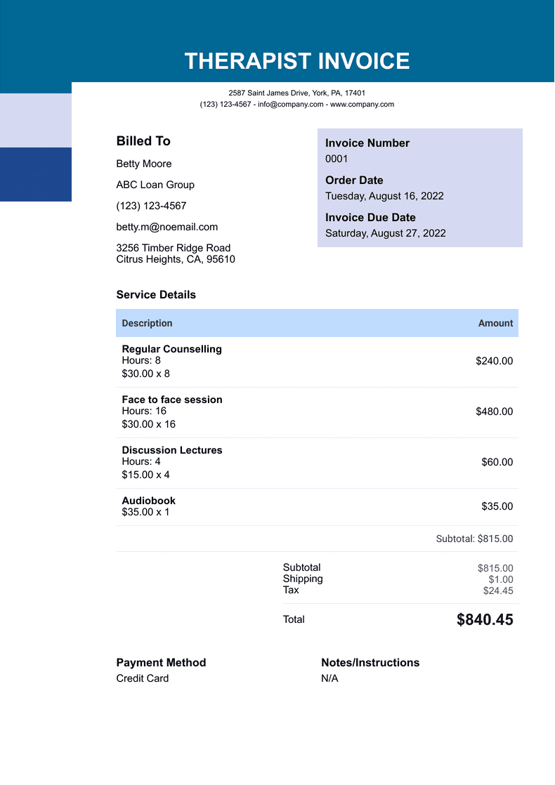 Therapist Invoice Template PDF Templates Jotform Therapist Invoice Template PDF Templates Jotform