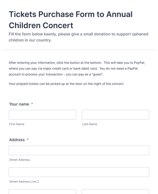 Tickets Purchase Form