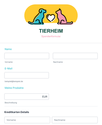 Form Templates: Tierheim Spendenformular