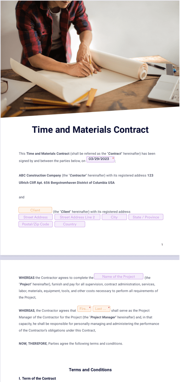 Time and Materials Contract