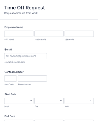 Form Templates: Time Off Request Form