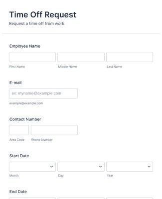 Form Templates: Time Off Request Form