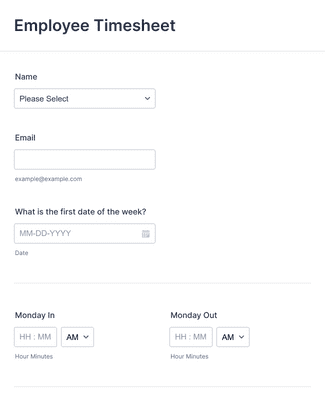 Paid Clock Time Form Template | Jotform