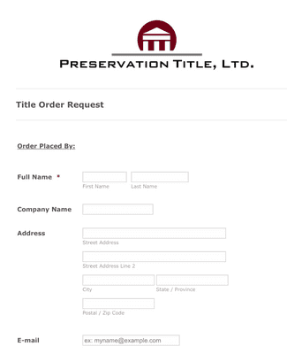 Title Insurance Request Form