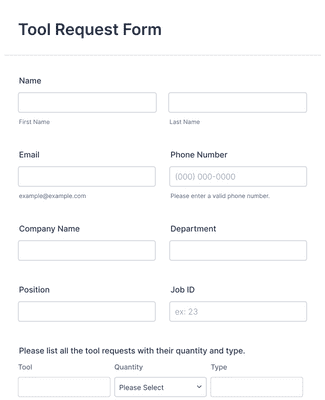 Tool Request Form Template | Jotform