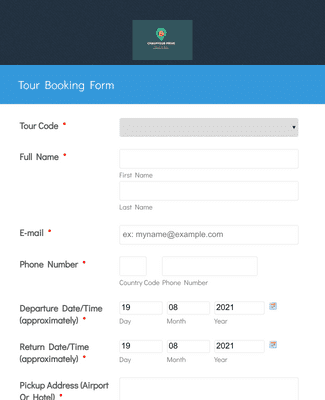 Template tour-booking-form