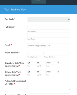 booking tour template