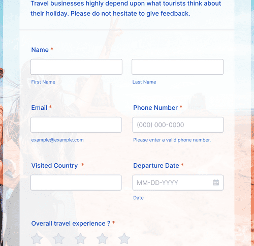 Tourist Feedback Form Template | Jotform