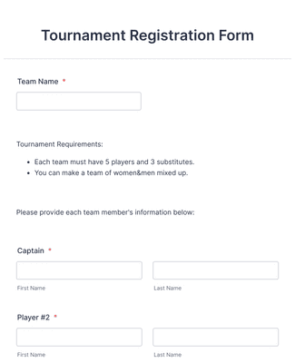 Tournament Registration Form Template | Jotform