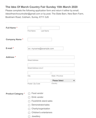 Trade Fair Application Form Template | Jotform