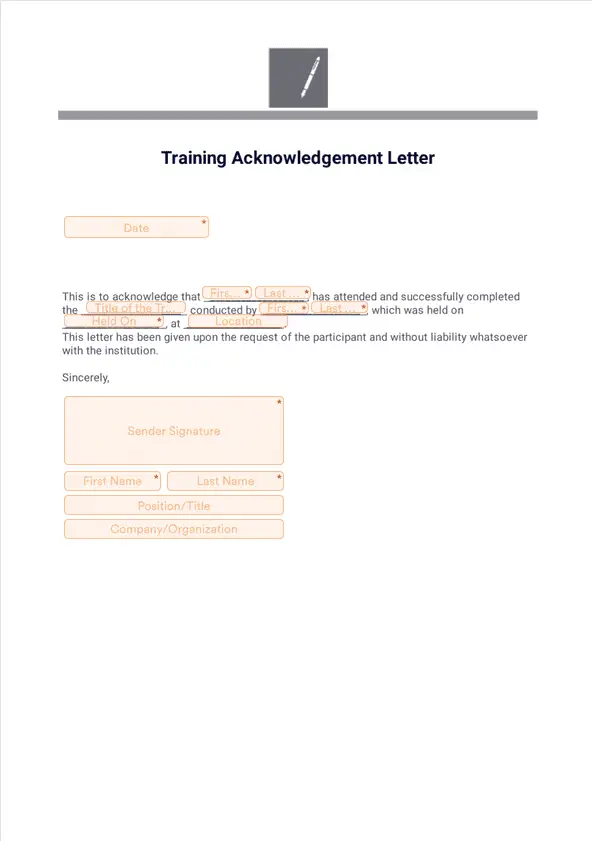 Template-training-acknowledgement-form