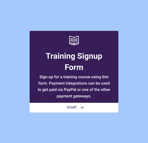 Form Templates: Training Application Form