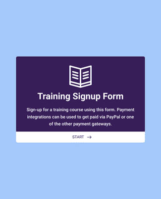 Form Templates: Training Application Form