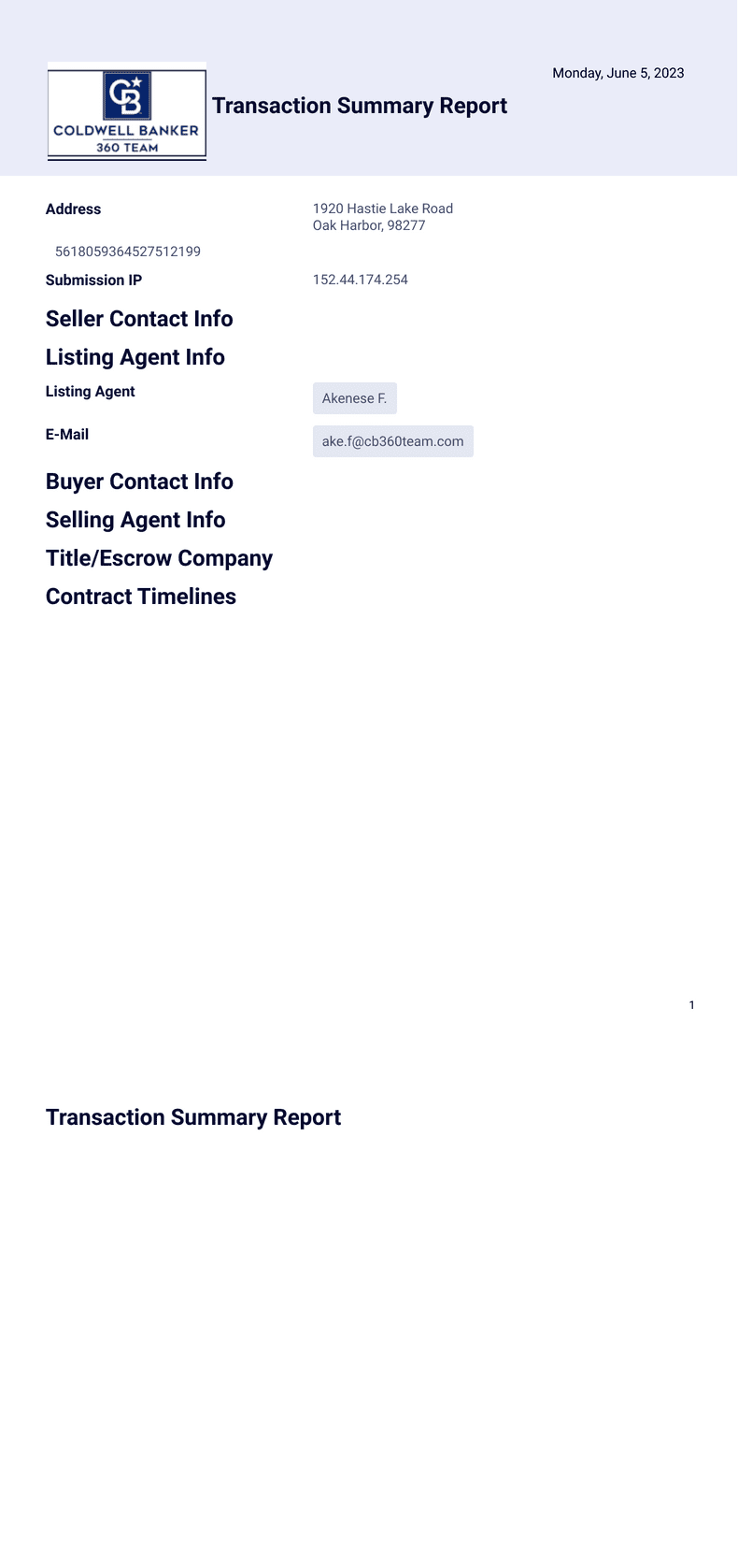 PDF Templates: Transaction Summary