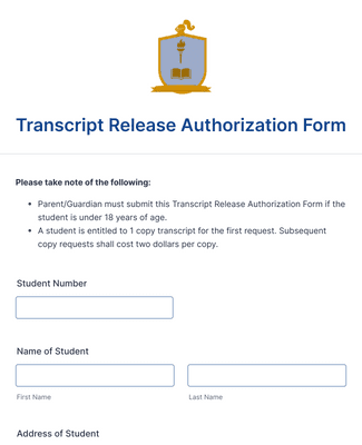 Transcript Release Authorization Form Template | Jotform
