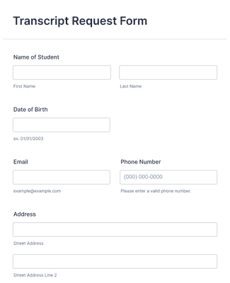 Transcript Request Form Template | Jotform