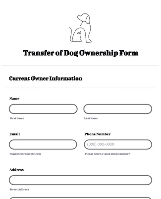 Transfer of Dog Ownership Form