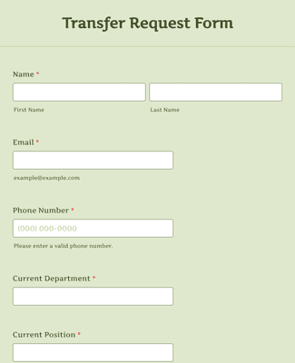 Transfer Request Form Template | Jotform