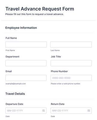 Travel Advance Request Form Template | Jotform