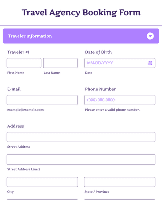 Honeymoon Travel Form Template | Jotform