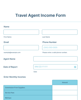 Form Templates: Travel Agent Income Form