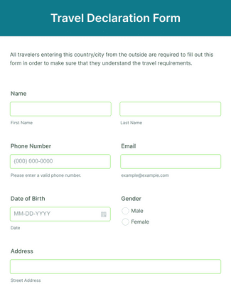 Travel Declaration Form Template | Jotform