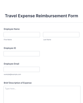 Form Templates: Travel Expense Reimbursement Form