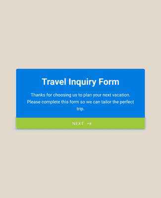 Form Templates: Travel Inquiry Form