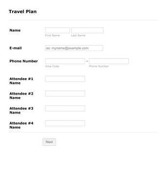 Honeymoon Travel Form Template | Jotform