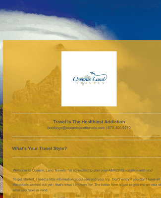 Travel Questionnaire Form