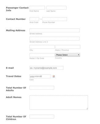 Travel Registration Form Template | JotForm