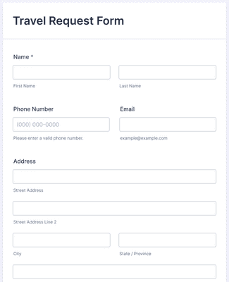 Travel Request Form Template | Jotform