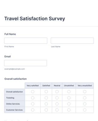 Form Templates: Travel Satisfaction Survey