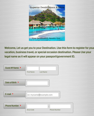 Travel Vacation Form Template | Jotform