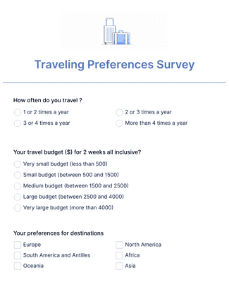 Traveling Preferences Survey