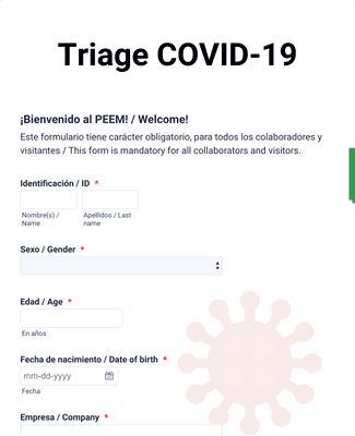 Form Templates: Triage Respiratorio COVID 19