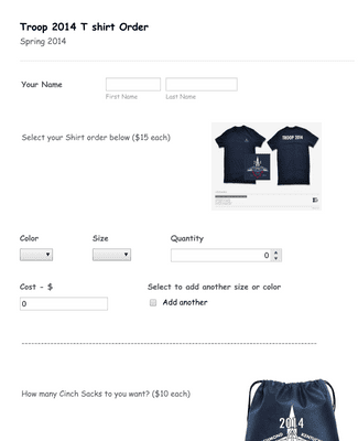 Troop 2014 T Shirt Order New