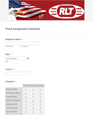 Form Templates: Truck Inspection Checklist