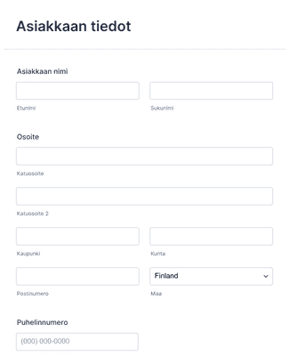 Form Templates: Tuotekysely lomake
