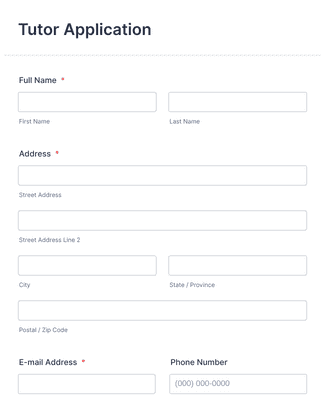 Tutor Application Form