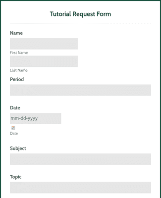 Tutorial Request Form Template | Jotform