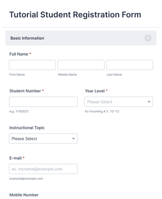 Tutorial Student Registration Form Template | Jotform