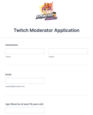 Twitch Moderator Form Template Jotform