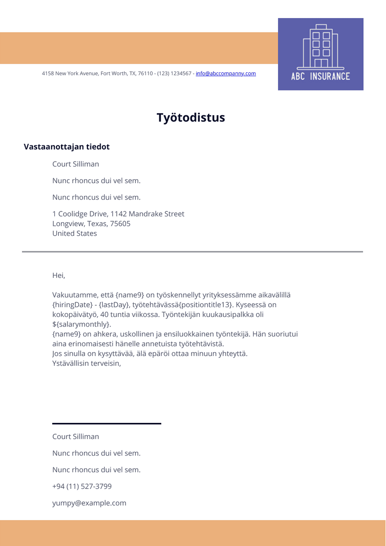 Ty todistus PDF pohjat Jotform