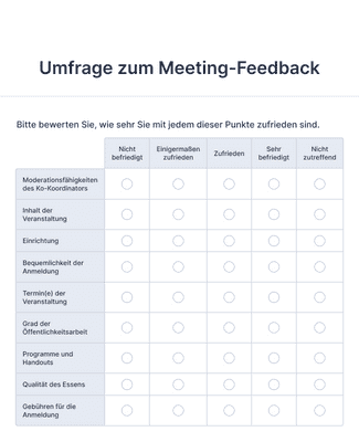 Form Templates: Umfrage zum Meeting Feedback